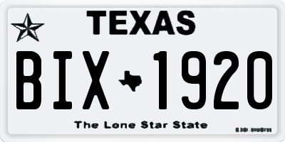 TX license plate BIX1920