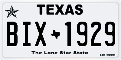 TX license plate BIX1929