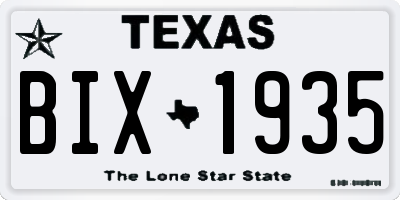 TX license plate BIX1935
