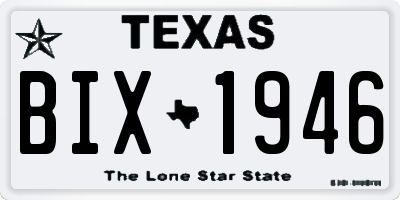 TX license plate BIX1946