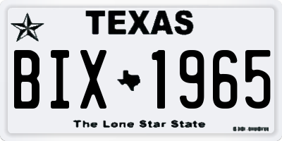 TX license plate BIX1965