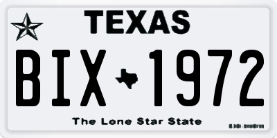 TX license plate BIX1972
