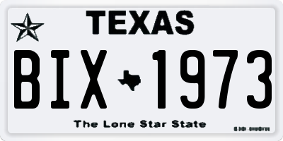TX license plate BIX1973