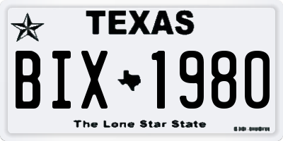 TX license plate BIX1980