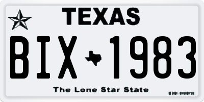 TX license plate BIX1983