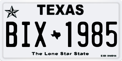 TX license plate BIX1985