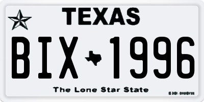 TX license plate BIX1996