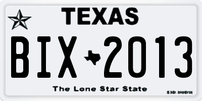 TX license plate BIX2013