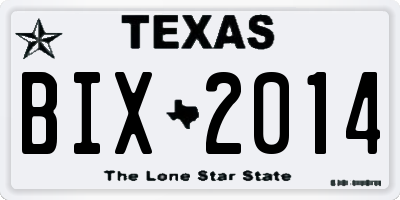TX license plate BIX2014