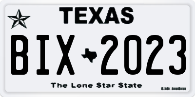 TX license plate BIX2023