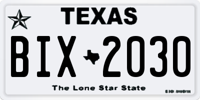 TX license plate BIX2030