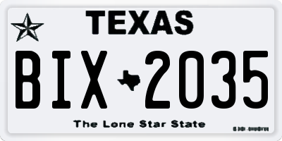 TX license plate BIX2035