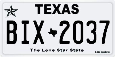 TX license plate BIX2037