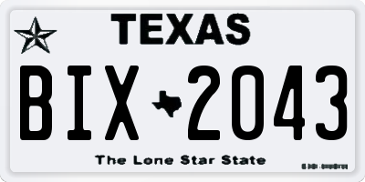 TX license plate BIX2043