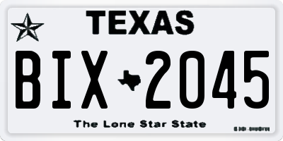 TX license plate BIX2045