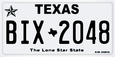 TX license plate BIX2048
