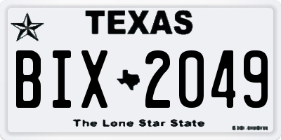 TX license plate BIX2049