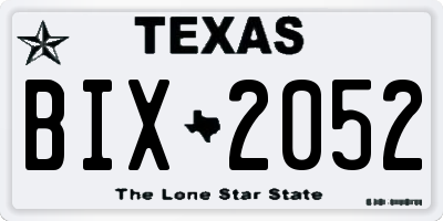 TX license plate BIX2052