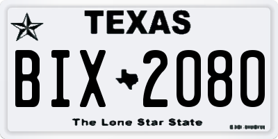TX license plate BIX2080