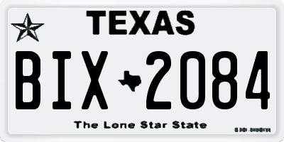 TX license plate BIX2084