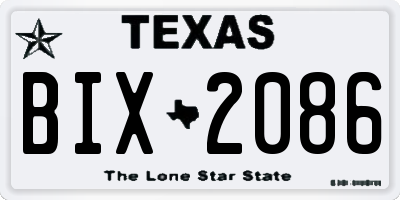 TX license plate BIX2086