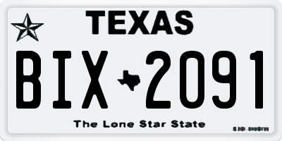 TX license plate BIX2091