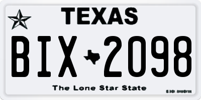 TX license plate BIX2098