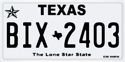 TX license plate BIX2403