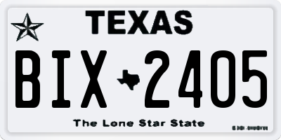 TX license plate BIX2405