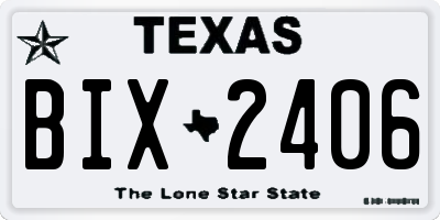 TX license plate BIX2406