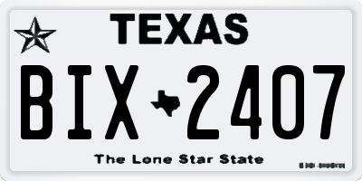 TX license plate BIX2407