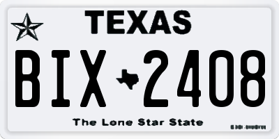 TX license plate BIX2408