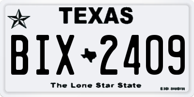 TX license plate BIX2409