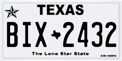 TX license plate BIX2432