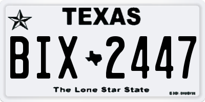 TX license plate BIX2447