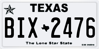 TX license plate BIX2476