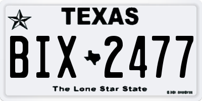 TX license plate BIX2477