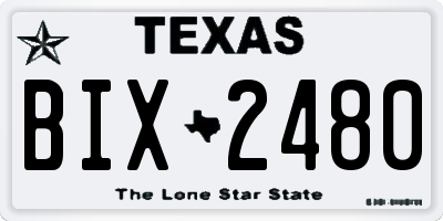 TX license plate BIX2480