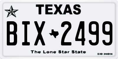 TX license plate BIX2499