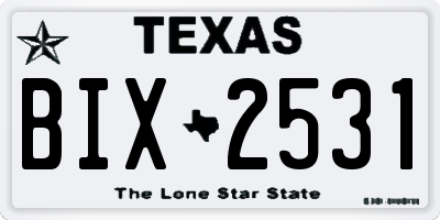 TX license plate BIX2531