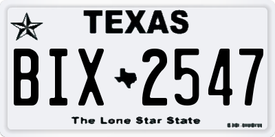 TX license plate BIX2547