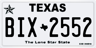 TX license plate BIX2552