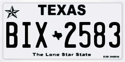 TX license plate BIX2583