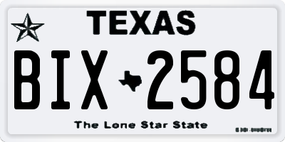 TX license plate BIX2584