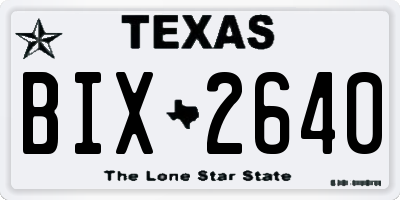 TX license plate BIX2640