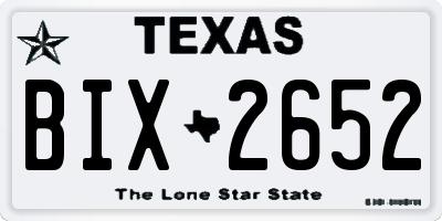 TX license plate BIX2652