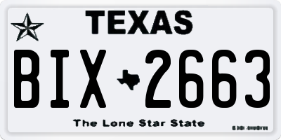 TX license plate BIX2663