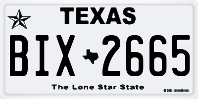 TX license plate BIX2665