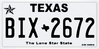 TX license plate BIX2672