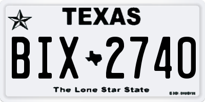 TX license plate BIX2740
